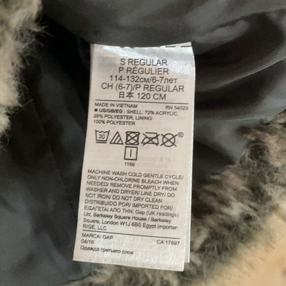 Gap Kids 3 in 1 Hooded Parka Utility Jacket Faux Fur Vest Army Green Size Small - Picture 15 of 15